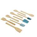 Heat-Resistant 9-Piece Bamboo Gadgets Kitchen and Cooking Utensil Sets, Blue - Durable Turner & Ladle Utensil Set for Home Chefs - Default Title