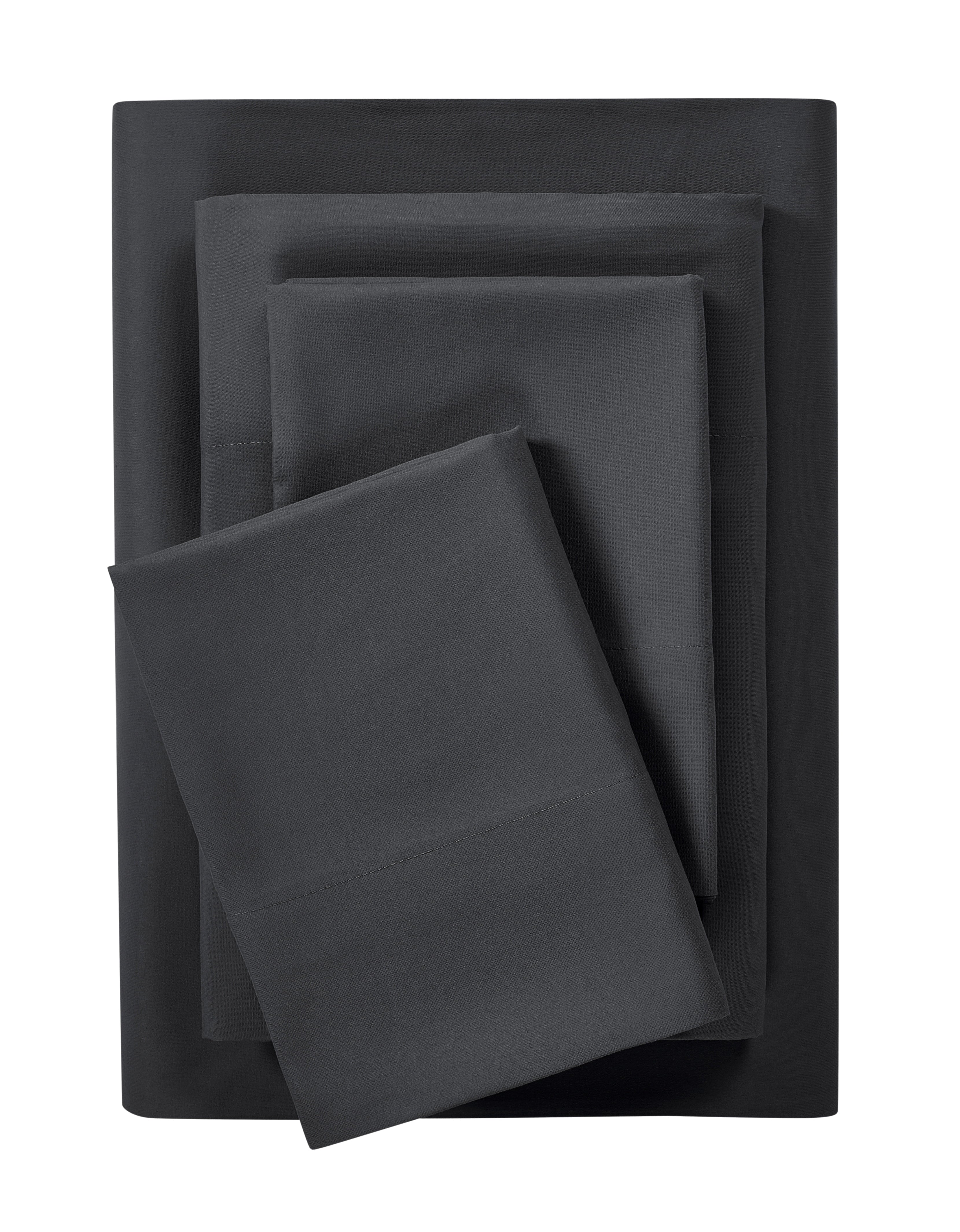 Premium Egyptian Cotton Microfiber Bed Sheet Set, Queen, Rich Black, 4 Piece - Breathable Egyptian Cotton Flat & Fitted Sheets - Default Title