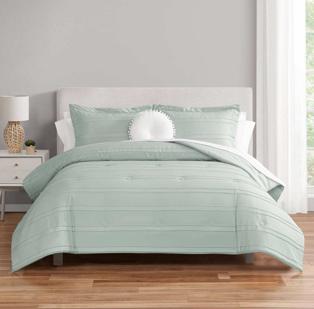 Hypoallergenic Cloud Mint 10 Piece Bed in a Bag Comforter Set with Sheets, Queen - Cloud-Like Soft Lightweight Bed Comforter - Default Title