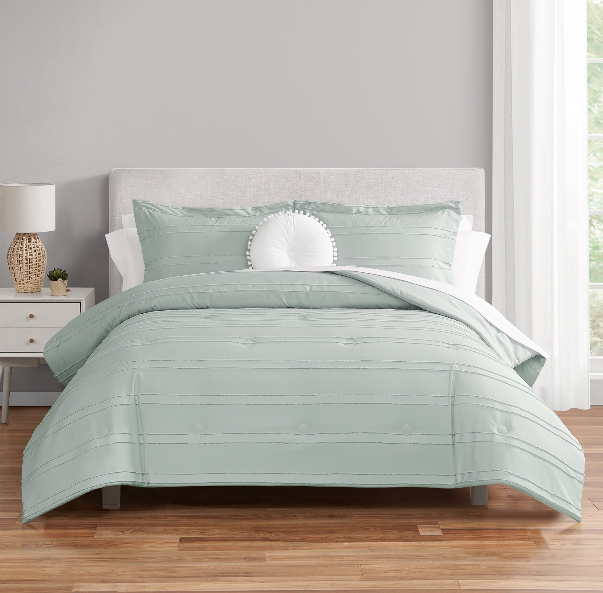 Hypoallergenic Cloud Mint 10 Piece Bed in a Bag Comforter Set with Sheets, Queen - Cloud-Like Soft Lightweight Bed Comforter - Default Title