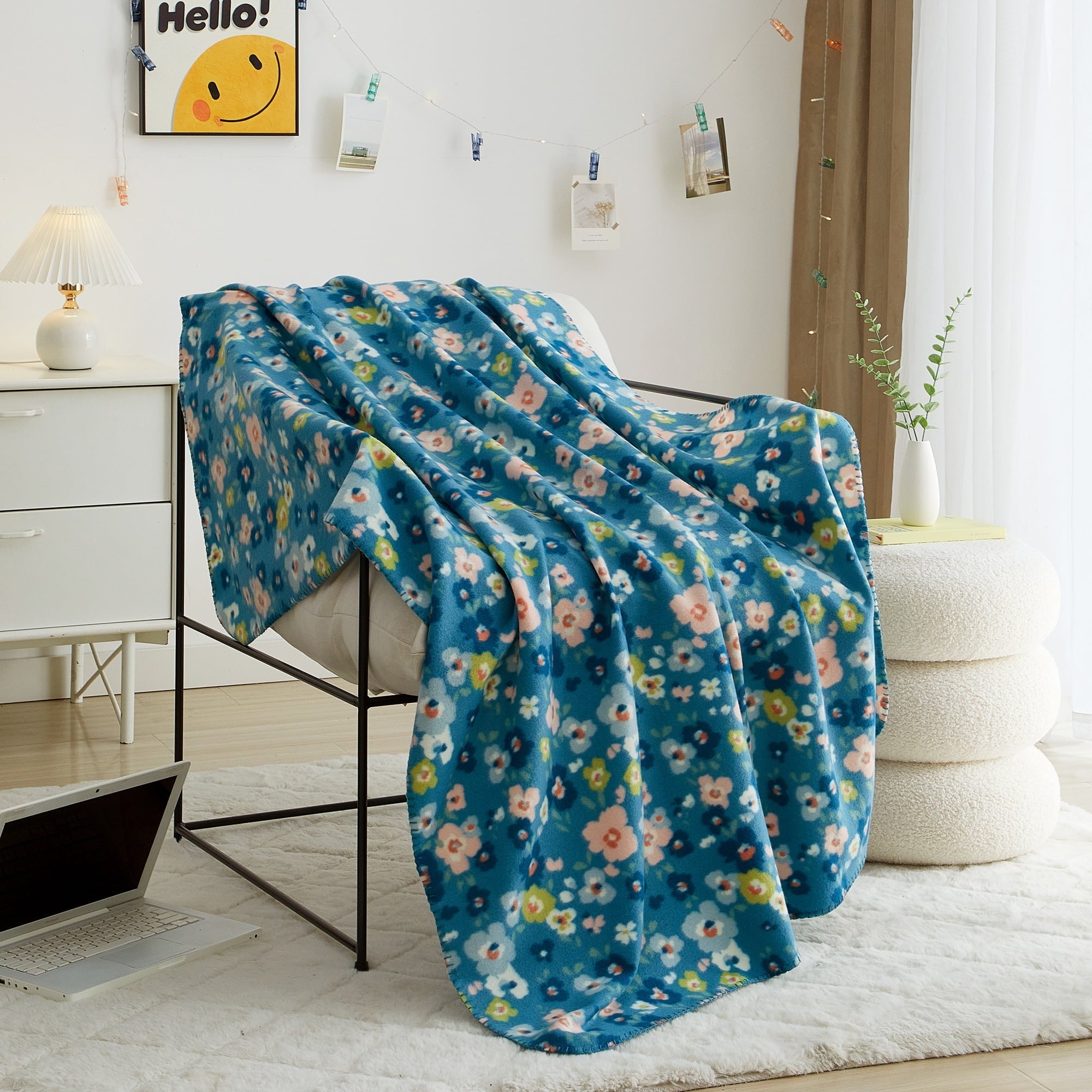 Cozy Fleece Cozy Fleece Throw Blanket Delightful Floral 50" x 60", All Ages - Super Soft Reversible Sherpa Flannel Blanket - Default Title