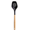 Durable Steel Cooking Spoon with Bamboo Handle, 12.6"2.7", & Bamboo, Black - Professional Kitchen Tool for Culinary Enthusiasts - Default Title