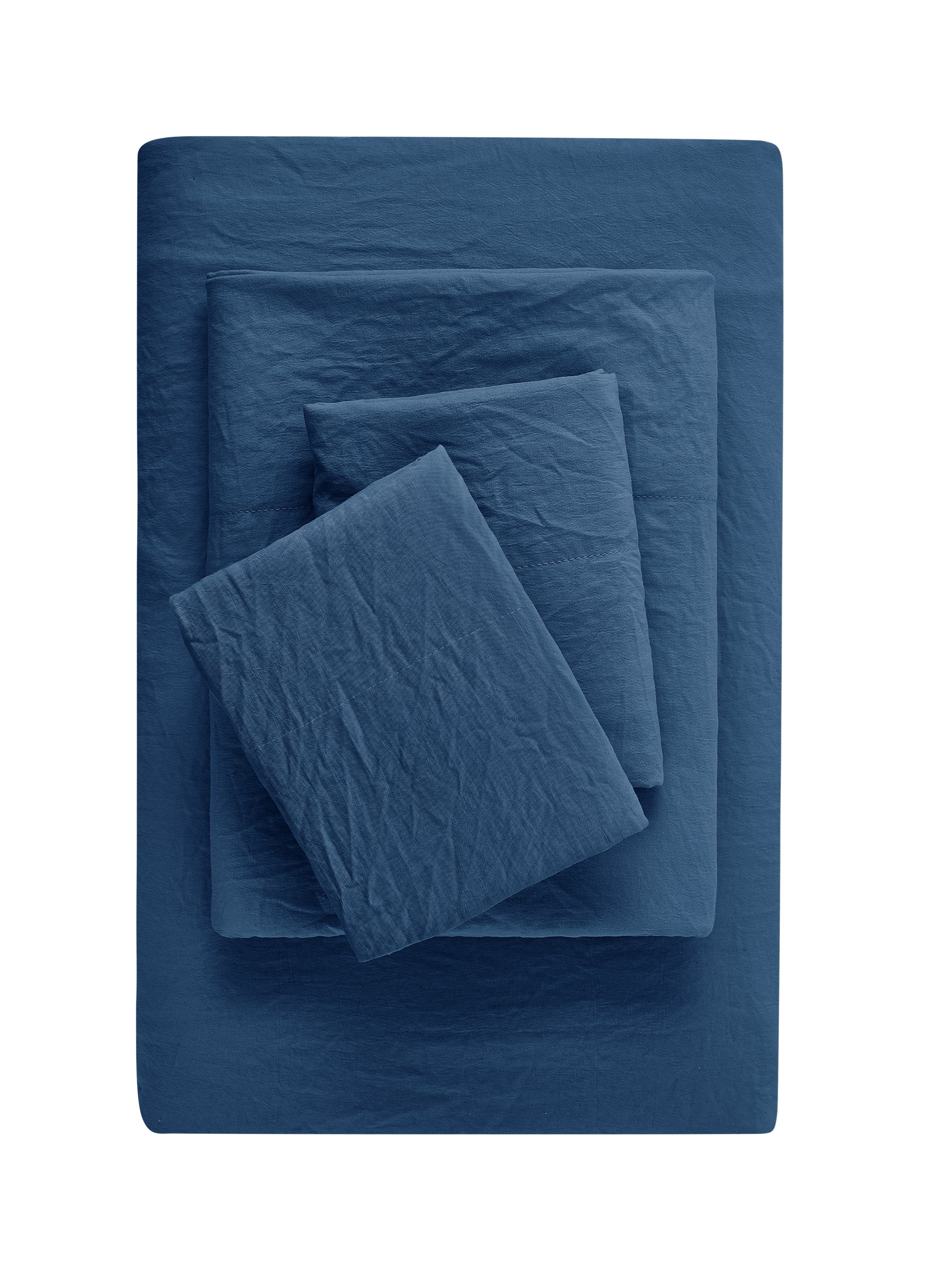 Ultra-Soft Ultra Soft Microfiber Bed Sheet Set, Twin-XL, Indigo, 3 Piece - Cooling Hotel Quality Bedding Sheets and Pillowcases - Default Title