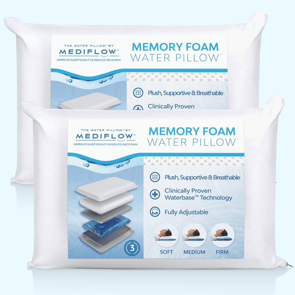 Decorative Plump Memory Foam Water Pillow - Adjustable Pillow for Neck Pain Relief, Pillow for Side, Back, and Stomach Sleepers, The O... - Ergonomic Memory Foam Pillow for Neck Pain Support - Default Title