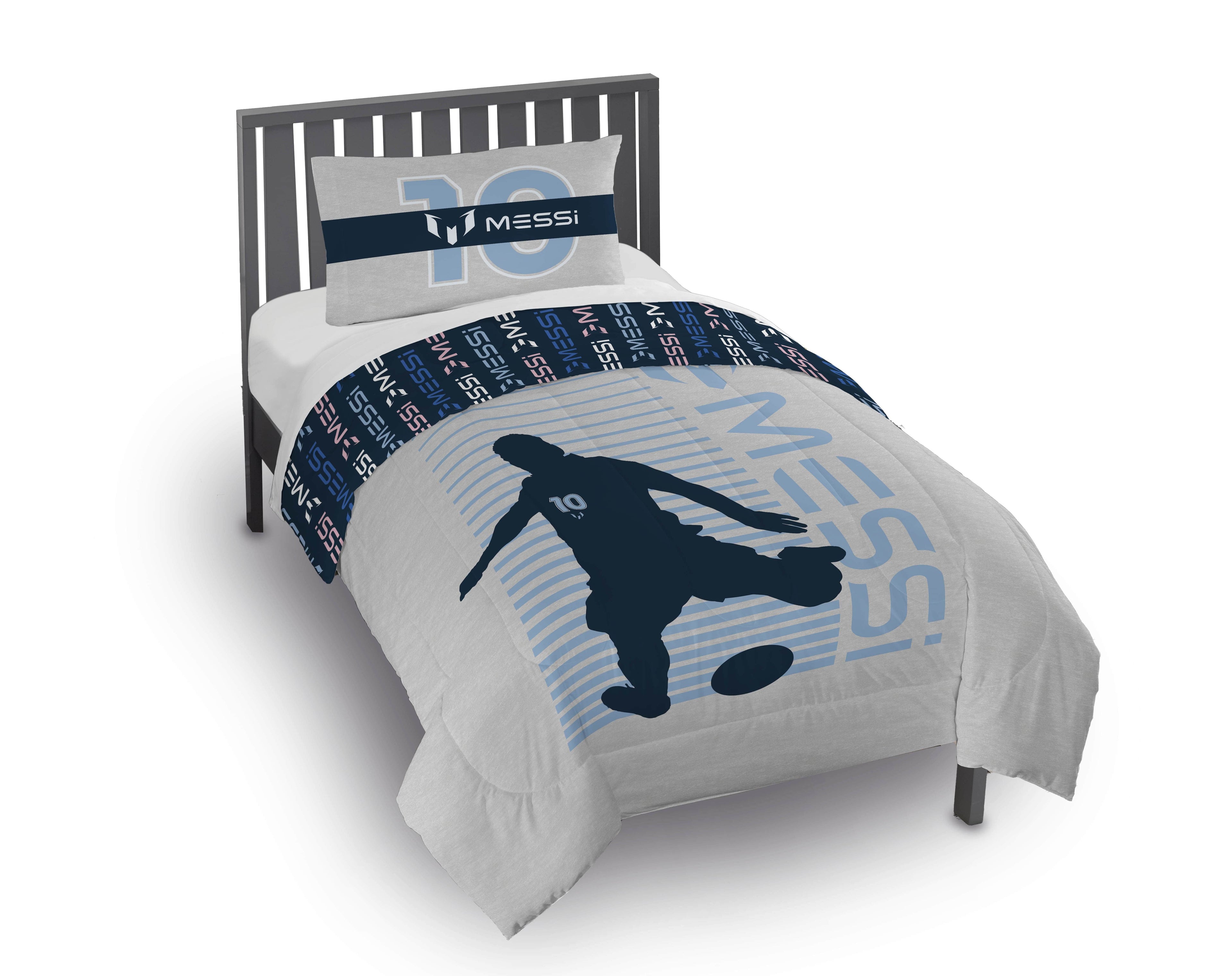Luxurious Quilted Kids 2 Piece Grey Reversible Comforter and Pillowcase Set, Twin/Full - Luxurious Quilted Duvet Cover Set - Default Title