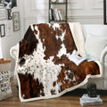 Cozy Fleece Milk Cow Print Throw Blanket for Bed Chair,Black Brown Cowhide Fleece Blanket 50"x60",Farmhouse Rustic Animal Skin We... - Lightweight Plush Warm Blanket for All Seasons - Default Title