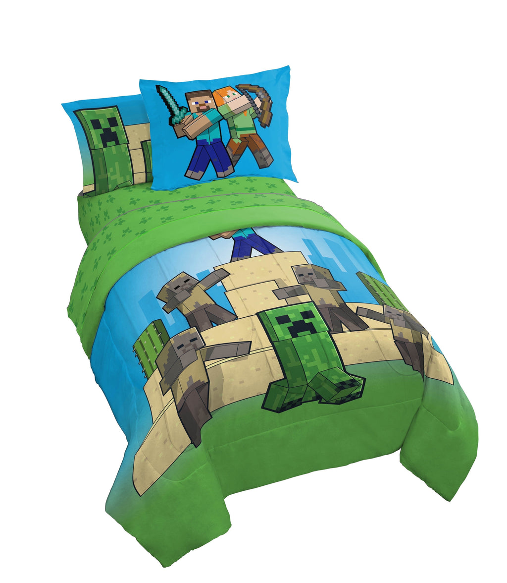 Luxurious Quilted Desert Mob Action 5 Piece Twin Size Kids Comforter Set with Sham - Gaming Bed Sets for Kids and Teens - Cloud-Like Soft Lightweight Bed Comforter - Default Title