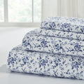 Wrinkle-Resistant 3-Piece Brittany Printed Cotton Flannel Adult Bed Sheet Set, Twin - Premium Ultra-Soft Pillowcase Pair for Sleeping - Default Title