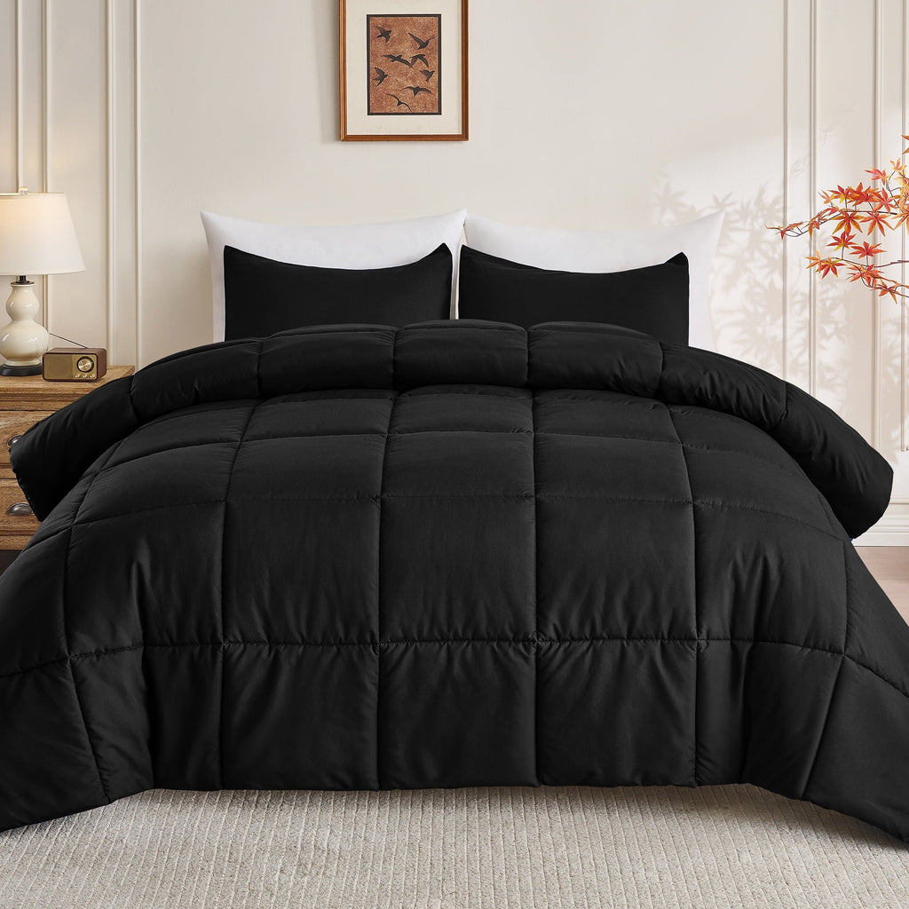 All-Season Queen Size Comforter Sets, 3 Piece Soft Quilted Bedding Sets, All-Season Down Alternative Comforter with 2 Pillow Sha... - Hypoallergenic Ultra-Fluffy Quilt for Winter - Default Title