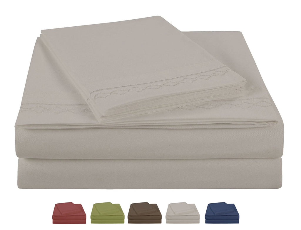 Cooling Sateen Luxury Silver Gray Microfiber bed Sheet Sets, 4-pieces, Twin size - Premium Ultra-Soft Pillowcase Pair for Sleeping - Default Title