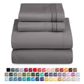 Breathable Luxury Queen Sheets Set, 1800 Series 4 Piece Sheets , Luxury Soft Microfiber Queen Size Bed Sheets Set, Gray - Cooling Hotel Quality Bedding Sheets and Pillowcases - Default Title