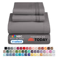 Wrinkle-Resistant Sheet Sets, Deep Pocket 4 Piece, Luxury Soft Microfiber Bed Sheet Sets, GRAY - Breathable Egyptian Cotton Flat & Fitted Sheets - Default Title