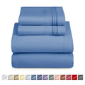 Breathable Luxury Split King Sheet Sets, Deep Pocket 5 Piece, Luxury Soft Microfiber Bed Sheet Sets, BLUE HEAVEN - Premium Ultra-Soft Pillowcase Pair for Sleeping - Default Title
