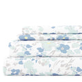 Ultra-Soft 4 Piece Pattern Microfiber Bed Sheets Set, Light Blue Violets, Full - Luxury Bed Sheet Set with Deep Pockets - Default Title