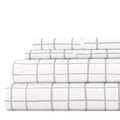 Cooling Sateen 4 Piece Pattern Microfiber Bed Sheets Set, Light Gray Crossroad, Twin - Breathable Egyptian Cotton Flat & Fitted Sheets - Default Title