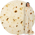 Super Soft Flannel Burrito Tortilla Blanket, Double Sided Taco Flour Wrap Novelty Throw for Adult Kid Teen, Realistic Food Blanket, Funn... - Cozy Fleece Throw Blanket for Couch & Bed - Default Title