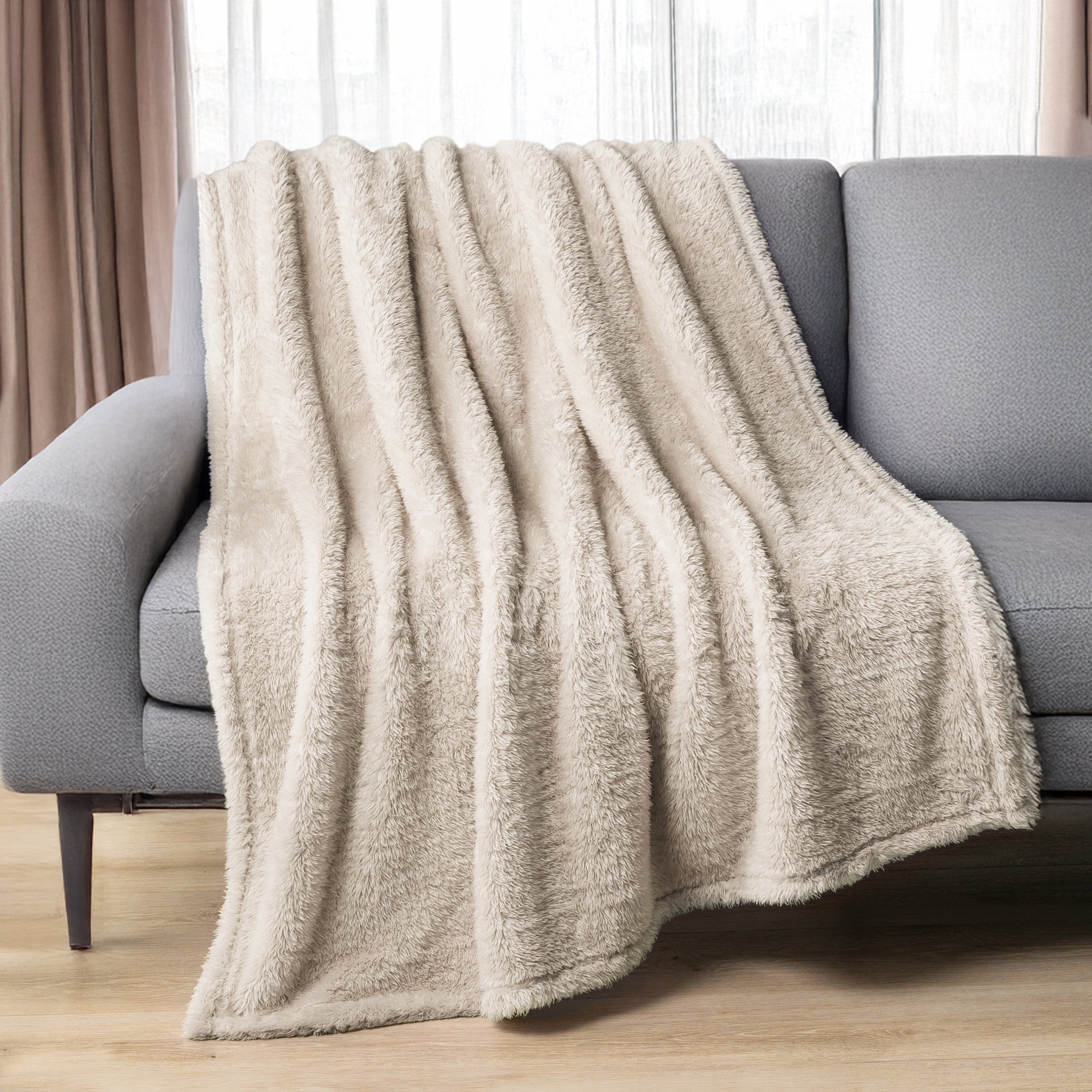 Reversible Sherpa Sherpa Throw Blanket For Couch Sofa, Cream Beige Fluffy Warm Plush Blanket for Bed, Cozy Super Soft Lightweight Throw... - Lightweight Plush Warm Blanket for All Seasons - Default Title