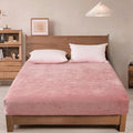Cooling Sateen Truly Velvet Fitted Sheet Twin Size, Luxury Super Soft Flannel Bottom Sheet with 15" Deep Pocket for Winter, Pink - Premium Ultra-Soft Pillowcase Pair for Sleeping - Default Title