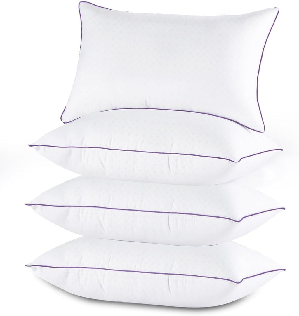 Fluffy Shredded Set of 4, Cooling and Supportive Bed with Super Soft Down Alternative Fill, Luxury Fluffy Hotel Quality for Side, Bac... - Decorative Throw Pillow Cushion for Sofa & Bed - Default Title