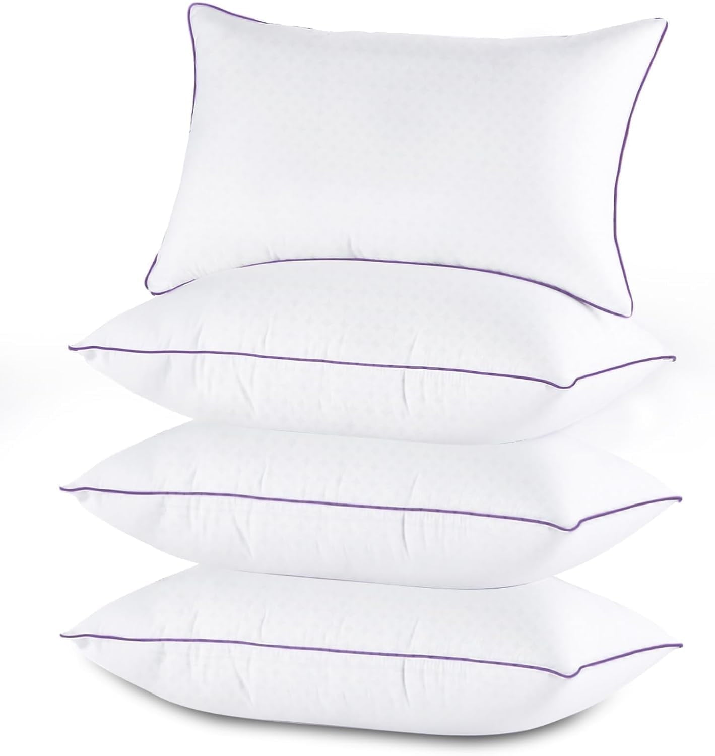 Fluffy Shredded Set of 4, Cooling and Supportive Bed with Super Soft Down Alternative Fill, Luxury Fluffy Hotel Quality for Side, Bac... - Decorative Throw Pillow Cushion for Sofa & Bed - Default Title