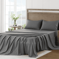 Breathable Luxury 4 Piece Bed Sheet Set, Queen Size Upgraded Cooling Deep Pocket Comfy Breathable Hotel Luxury Bedding, Extra Soft Wrin... - Breathable Egyptian Cotton Flat & Fitted Sheets - Default Title