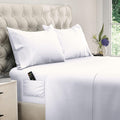 Ultra-Soft Set, Soft Microfiber 4 Piece Hotel Luxury Bed s with Deep Pockets, Embroidered Pillow Cases, Side Storage Pocket Fitt... - Premium Ultra-Soft Pillowcase Pair for Sleeping - Default Title