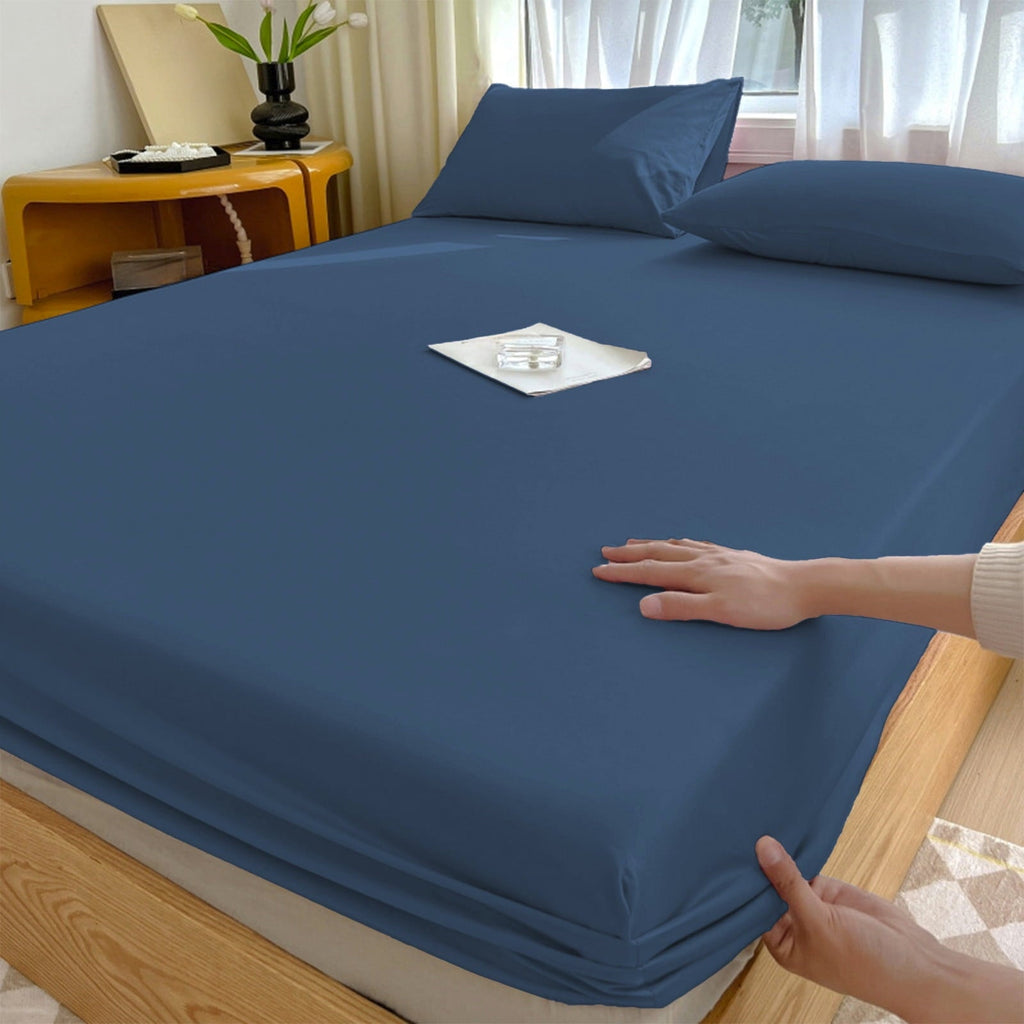 Breathable Luxury Egyptian Cotton Fitted Sheet Queen Size - 400 Thread Count Queen Size Fitted Sheet Only, Extra Soft, Cooling, 15" Dee... - Cooling Hotel Quality Bedding Sheets and Pillowcases - Default Title