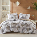 Heavyweight Warmth Full/Queen Size Comforter Set, Tan/Gray Bedding Set for All Seasons, 3-Piece Round Geometric Print Bedding Comforter Set - All-Season Down Alternative Comforter Insert - Default Title