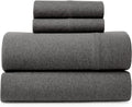 Ultra-Soft Jersey Sheet Set - 4 Pieces Queen Cotton Sheets Set - Stretchable Ultrasoft Luxury Knit Bed Linen (Dark Gray, Queen) - Breathable Egyptian Cotton Flat & Fitted Sheets - Default Title