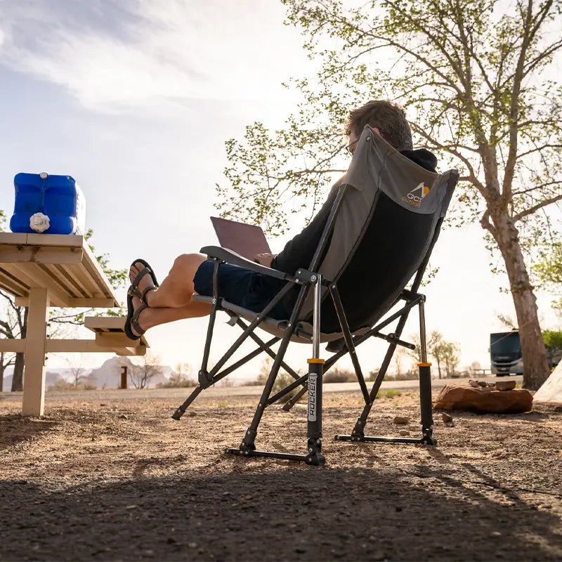 Patented Spring-Action RoadTrip Rocker - Choice 855 - Patented Spring-Action Rocking Chair for Camping Detail