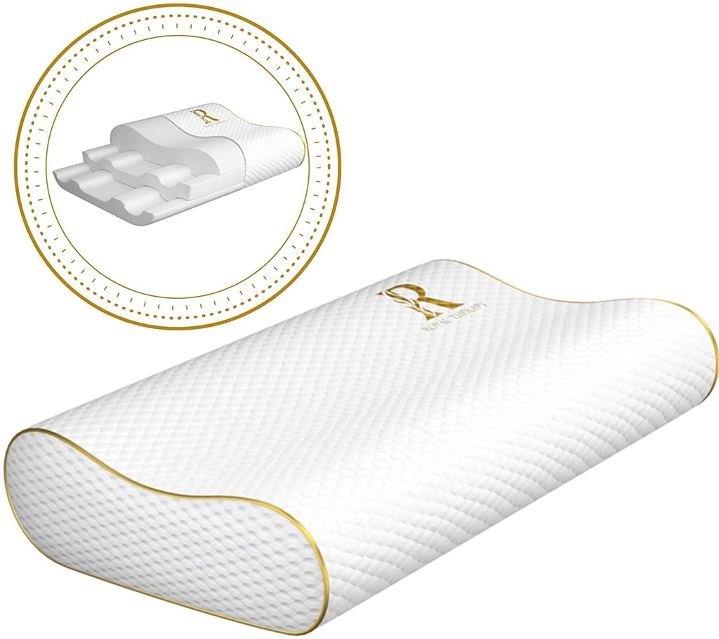 Ergonomic Memory Foam Queen Memory Foam Pillow + Extra Pillowcase, Bed Pillow for Neck & Shoulders for Adult - Orthopedic Shredded Foam Bed Pillow Set - Default Title