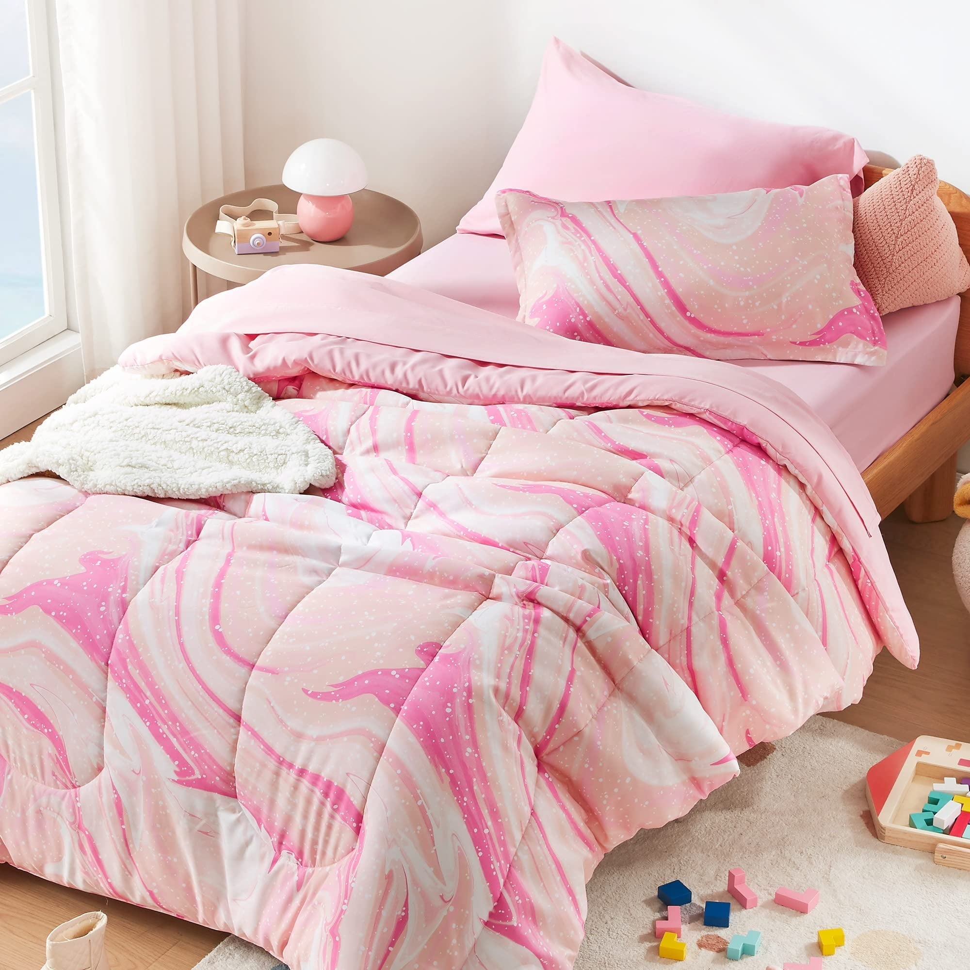 Fluffy Down Alternative Kids Twin Bedding Comforter Set - 5 Pieces Super Cute & Soft Bedding Sets & Collections with Comforter, Sheet, Pillow... - Cloud-Like Soft Lightweight Bed Comforter - Default Title