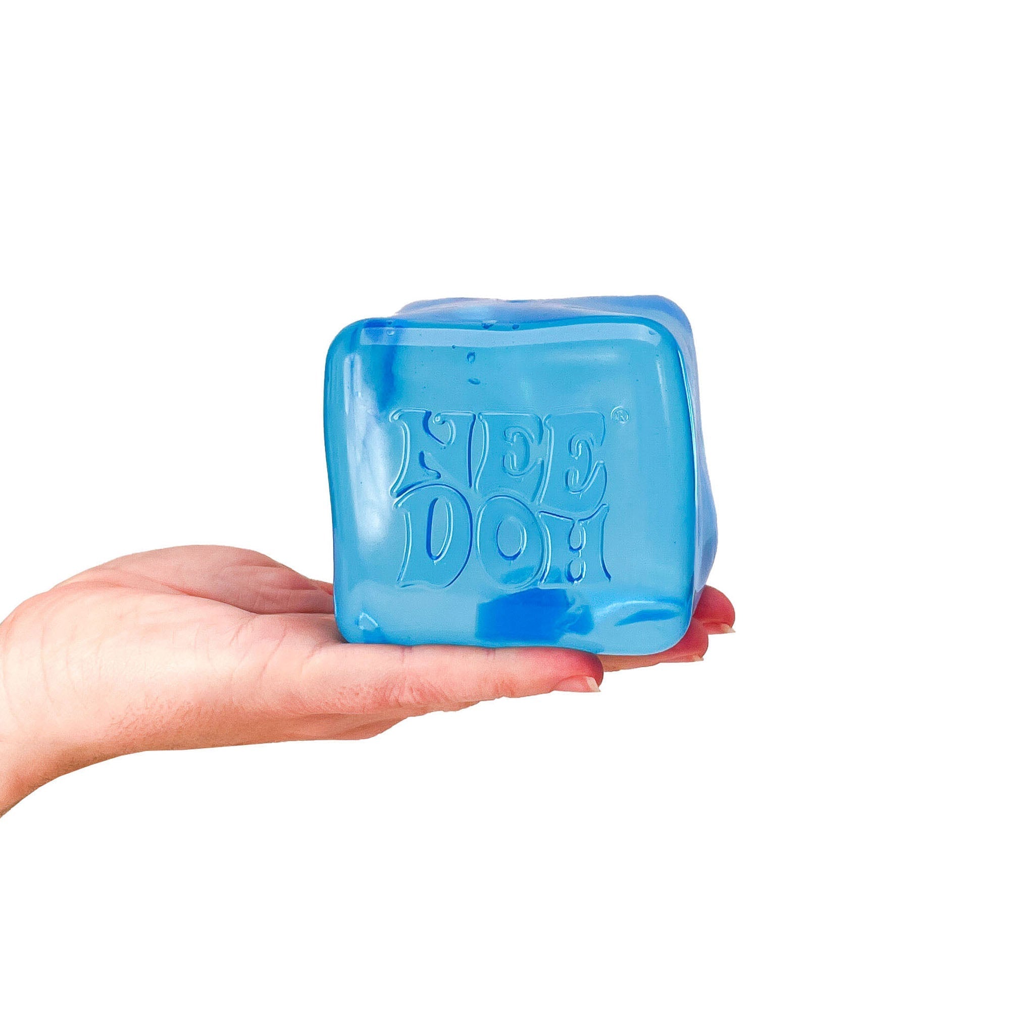 Crystal Clear NeeDoh Nice Berg | Reserve Oak Hollow - Nice Cubes Clear Satisfying Crunch Stress Toy Detail