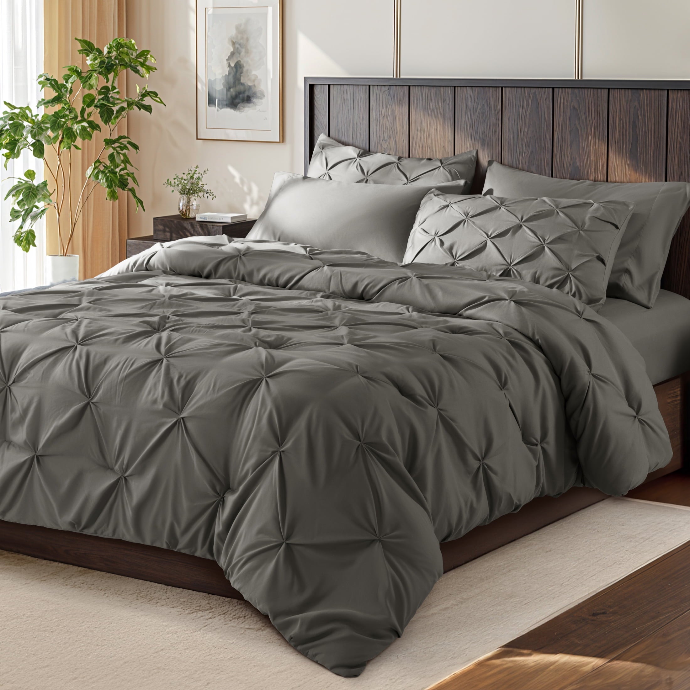 Heavyweight Warmth Queen Comforter Set, 7 Pieces Bedding Sets for All Season, Bed in a Bag with Pleated Comforter - Flat Sheet & Fitted ... - Cloud-Like Soft Lightweight Bed Comforter - Default Title