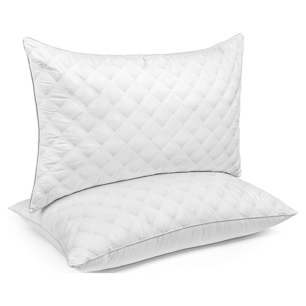 Orthopedic Support Bed Pillows Queen Size Set of 2 Pillows for Bed 2 Pack Cooling Hotel Collection Down Alternative Pillows 20 x 30 inches - Decorative Throw Pillow Cushion for Sofa & Bed - Default Title