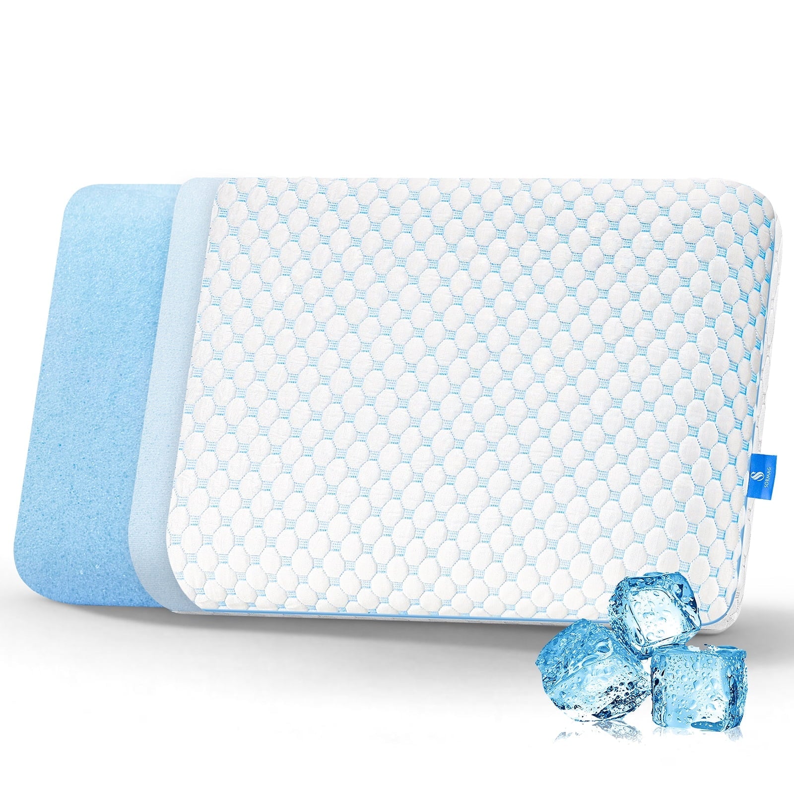 Hotel Collection Memory Foam Pillow for Bed, Firm Cooling Pillow with Washable Cover, Supportive Bed Pillow for Side,Stomach and Back ... - Orthopedic Shredded Foam Bed Pillow Set - Default Title