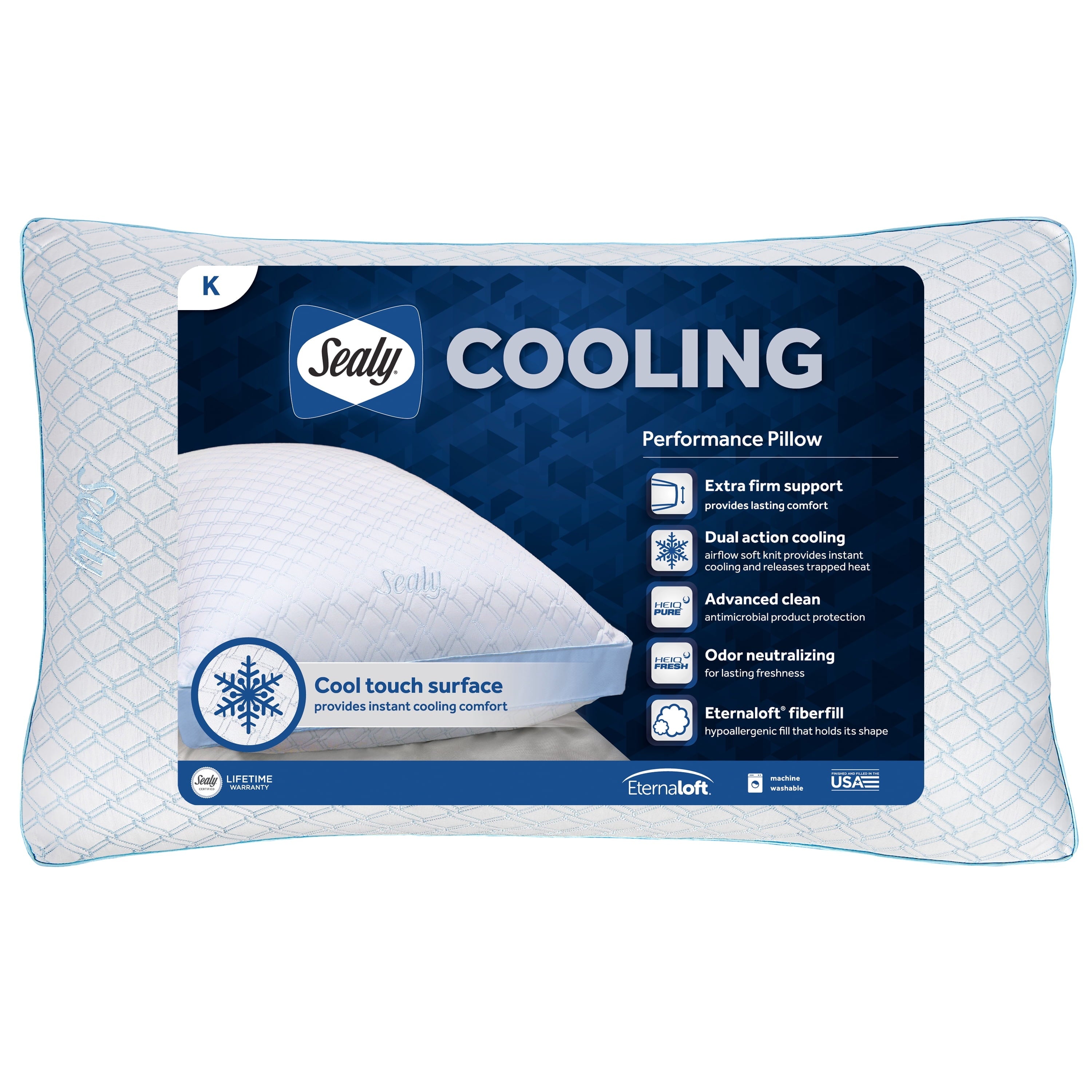 Fluffy Shredded Cooling Performance Odor Neutralizing Extra Firm Support Machine Washable Pillow, King - Ergonomic Memory Foam Pillow for Neck Pain Support - Default Title
