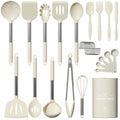 Durable Steel Silicone Cooking Utensil Set, 30 Pcs Kitchen Utensils Set with Stainless Steel Handle, Food Grade Silicone Spatula Se... - Multi-Purpose Hand Tool for Daily Meal Prep - Default Title