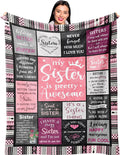 Decorative Knitted Sister Gifts , Sisters Birthday Gift Idea, Best Sister Ever Gift for Women, Birthday Gifts for Sisters, Sis Soft Thro... - Lightweight Plush Warm Blanket for All Seasons - Default Title