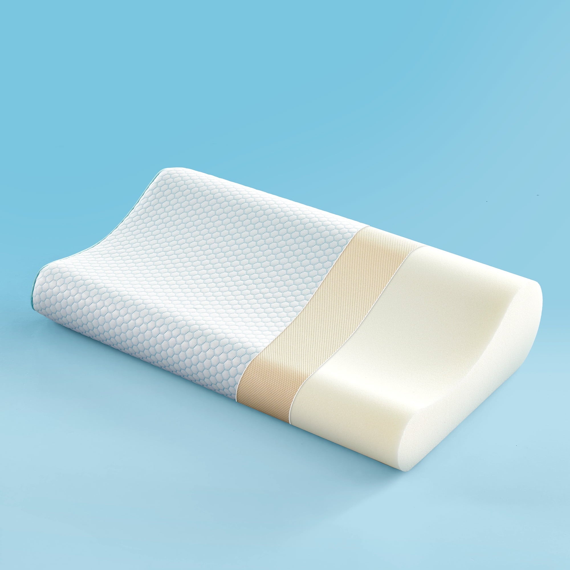 Hotel Collection Standard Cooling Memory Foam Pillow, Ergonomic Adjustable Orthopedic Contour Bed Pillows Neck Support for Side Back S... - Ergonomic Memory Foam Pillow for Neck Pain Support - Default Title
