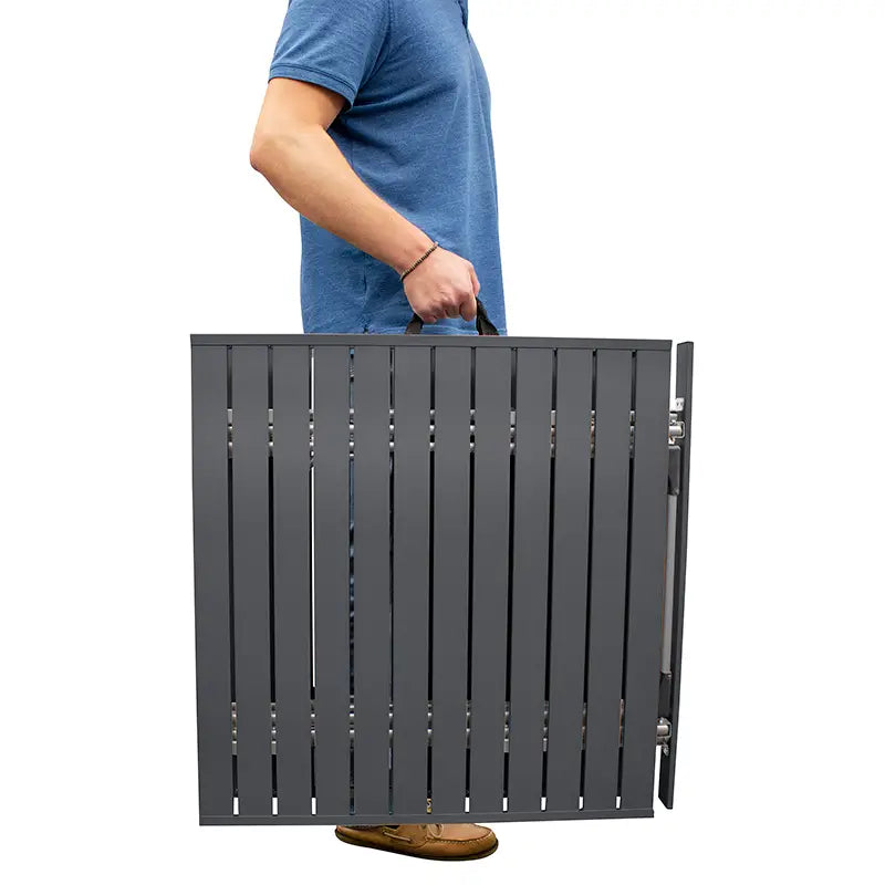 Portable Staging Slim-Fold Table XL - Choice 651 - Slim-Fold Outdoor Cook Station with Storage Shelves Detail
