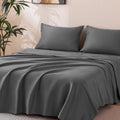 Premium Egyptian Cotton Sheet Set Twin Size Gray, 3 Pieces 140 GSM Brushed Elastic Fitted Soft & Cozy Bed Sheets Set with Deep Pocket - Breathable Egyptian Cotton Flat & Fitted Sheets - Default Title