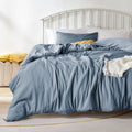 Luxurious Quilted Washed Comforter Sets Queen 3 Piece, Soft and Cozy, Fluffy Microfiber Fill, Washed Textured Wrinkled Design (Flint St... - Luxurious Quilted Duvet Cover Set - Default Title