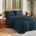Premium Egyptian Cotton 100% Organic Luxurious Bamboo Sheets, Queen Sheet Set 4-Piece with 16" Deep Pocket, Silky Smooth Luxury Bed Sheets, N... - Luxury Bed Sheet Set with Deep Pockets - Default Title