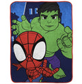 Lightweight Warm Spidey & His Amazing Friends Kids Throw, 46 x 60, Microfiber, Blue, Marvel - Super Soft Reversible Sherpa Flannel Blanket - Default Title