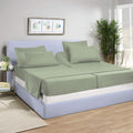 Wrinkle-Resistant Split-California King Bed Sheet Set (5-Pieces) Adjustable Bed Sheets - 800 Thread Count 100% Egyptian Cotton - 15" De... - Premium Ultra-Soft Pillowcase Pair for Sleeping - Default Title