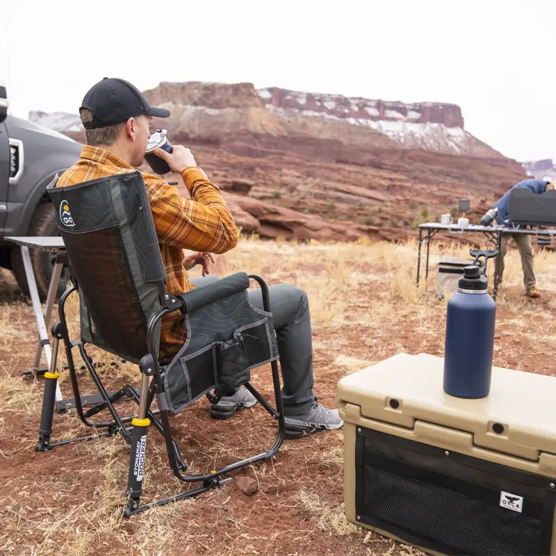 Luxury Camp Stowaway Rocker - Choice 794 - RoadTrip Rocker Smooth Motion Camp Chair Detail