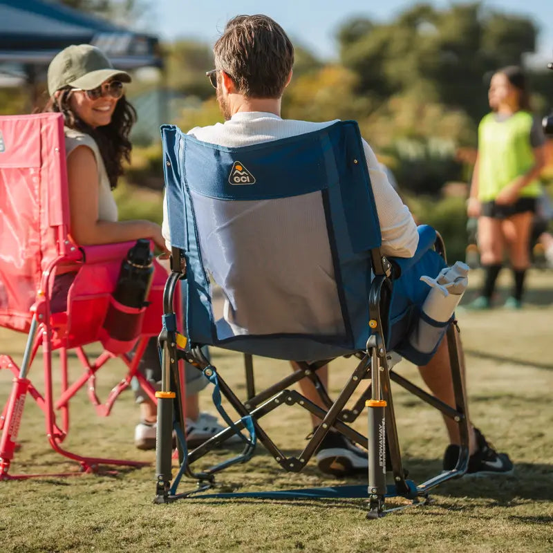 Luxury Camp Stowaway Rocker - Choice 794 - RoadTrip Rocker Smooth Motion Camp Chair Detail
