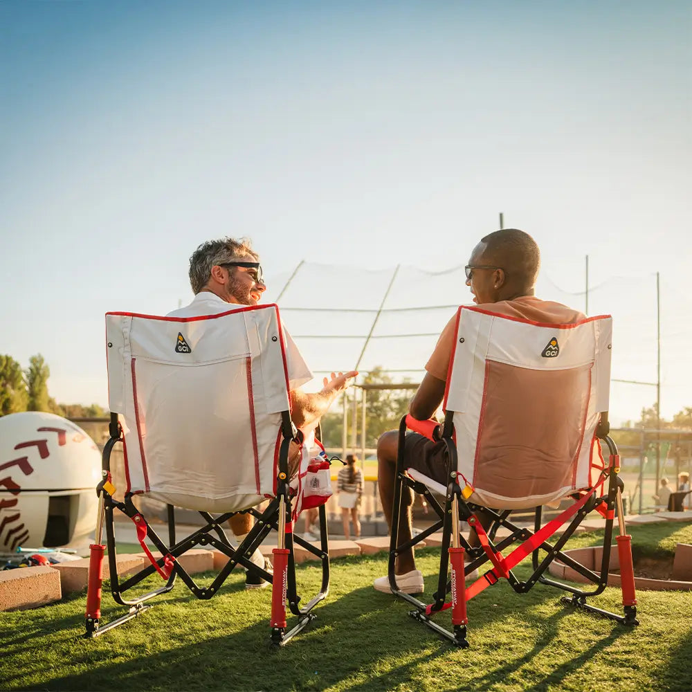 Luxury Camp Stowaway Rocker - Choice 794 - RoadTrip Rocker Smooth Motion Camp Chair Detail