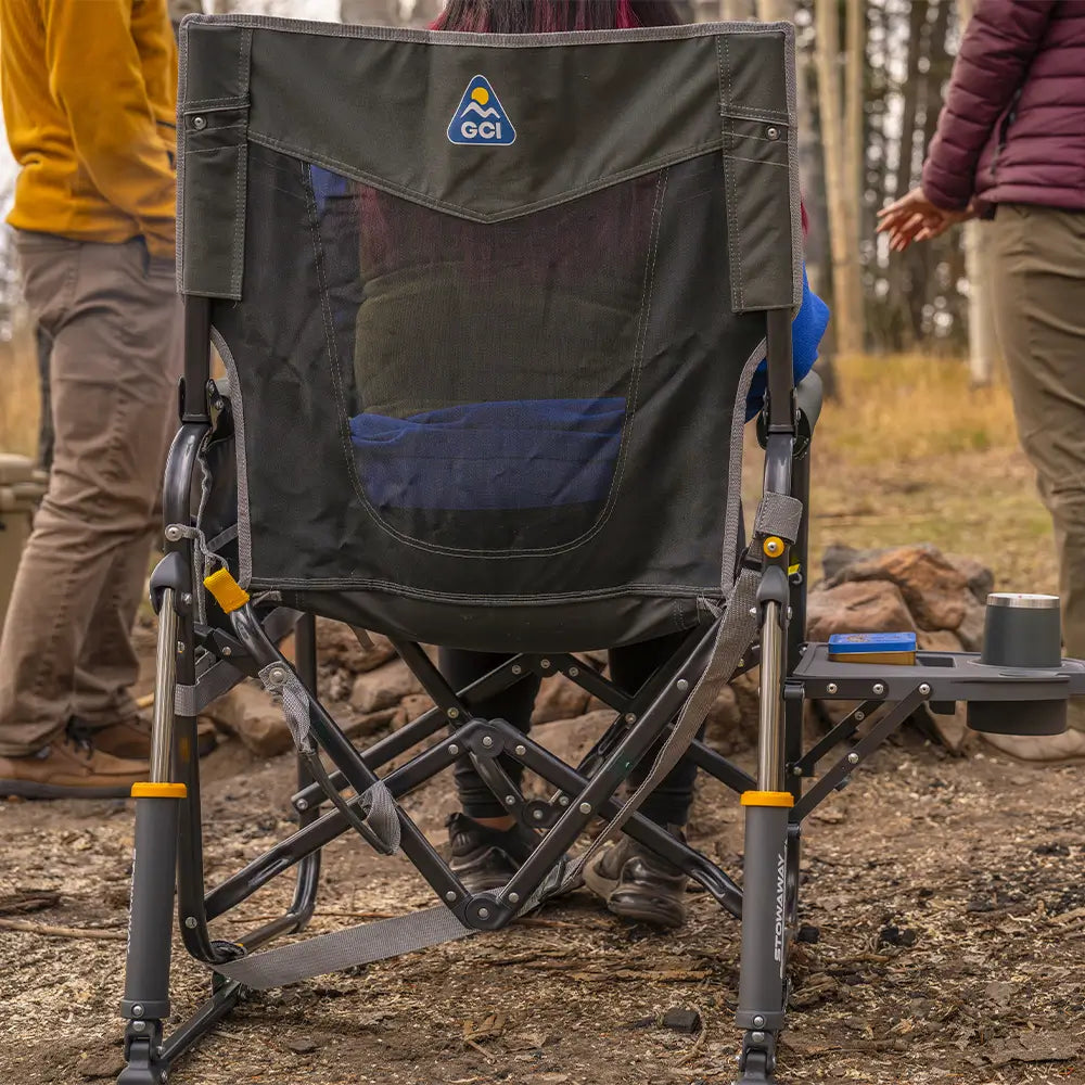 Premium All-Weather Stowaway Rocker with Side Table - Choice 253 - Freestyle Rocker Portable Outdoor Folding Chair Detail